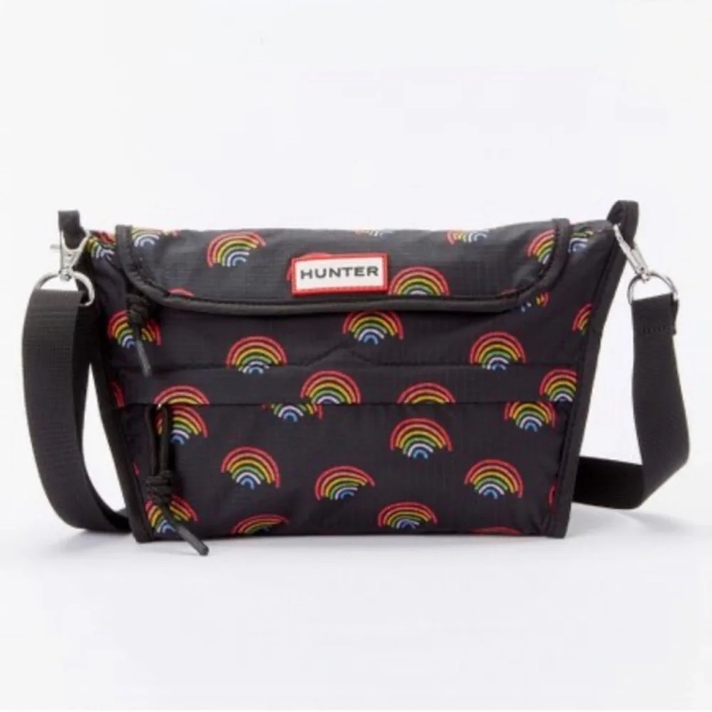 Hunter Original Packable Cross Body Bag Purse. Mini Rainbow Print